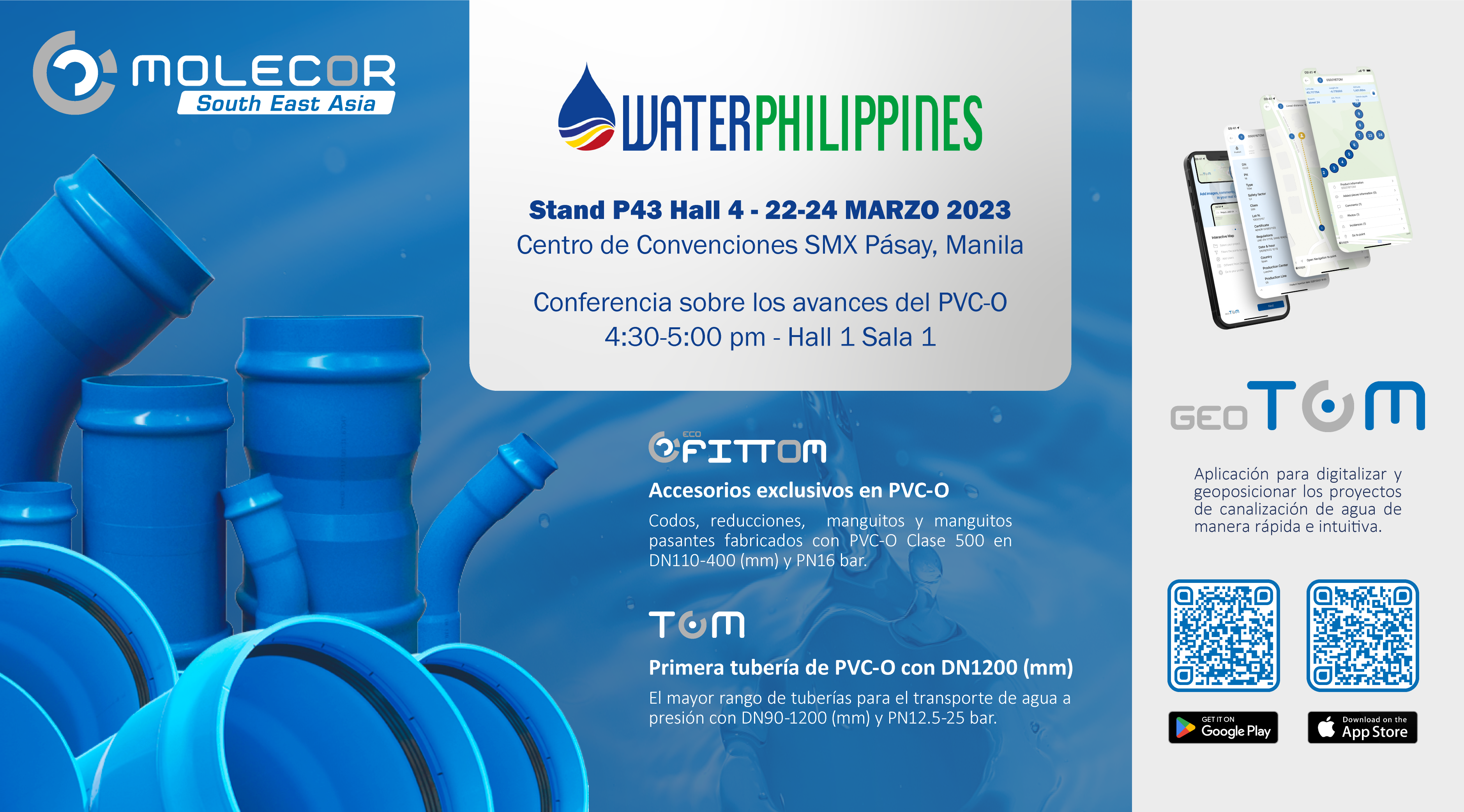Molecor (SEA) Sdn Bhd participará en Water Philippines del 22 al 24 de marzo de 2023